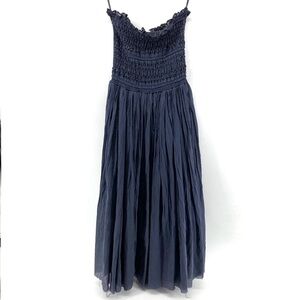 Mable Strapless Smocked Cotton MIDI Dress